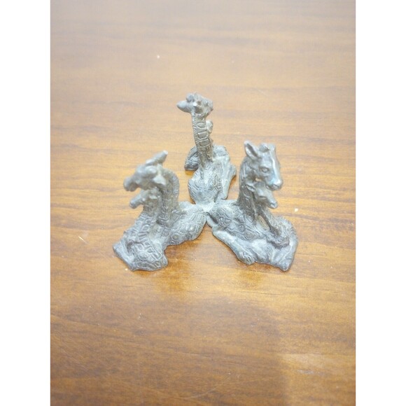 Pewter Giraffes with Crystal Ball Clear  Glass Globe, by San Pacific - Picture 3 of 3